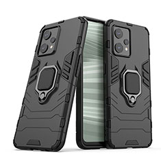 Coque Contour Silicone et Plastique Housse Etui Mat avec Magnetique Support Bague Anneau pour Realme Narzo 50 Pro 5G Noir