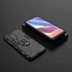 Coque Contour Silicone et Plastique Housse Etui Mat avec Magnetique Support Bague Anneau pour Xiaomi Mi 11i 5G Noir