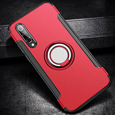 Coque Contour Silicone et Plastique Housse Etui Mat avec Magnetique Support Bague Anneau pour Xiaomi Mi 9 Pro Rouge