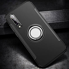 Coque Contour Silicone et Plastique Housse Etui Mat avec Magnetique Support Bague Anneau pour Xiaomi Mi 9 SE Noir