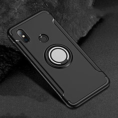 Coque Contour Silicone et Plastique Housse Etui Mat avec Magnetique Support Bague Anneau pour Xiaomi Mi A2 Lite Noir