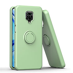 Coque Contour Silicone et Plastique Housse Etui Mat avec Magnetique Support Bague Anneau QW1 pour Xiaomi Poco M2 Pro Vert