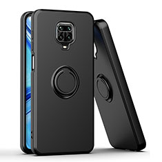 Coque Contour Silicone et Plastique Housse Etui Mat avec Magnetique Support Bague Anneau QW1 pour Xiaomi Redmi Note 9S Noir