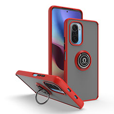 Coque Contour Silicone et Plastique Housse Etui Mat avec Magnetique Support Bague Anneau QW2 pour Xiaomi Mi 11X Pro 5G Rouge