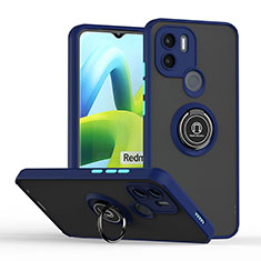 Coque Contour Silicone et Plastique Housse Etui Mat avec Magnetique Support Bague Anneau QW2 pour Xiaomi Redmi A1 Plus Bleu