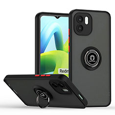 Coque Contour Silicone et Plastique Housse Etui Mat avec Magnetique Support Bague Anneau QW2 pour Xiaomi Redmi A1 Rouge et Noir