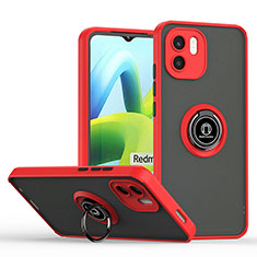 Coque Contour Silicone et Plastique Housse Etui Mat avec Magnetique Support Bague Anneau QW2 pour Xiaomi Redmi A2 Plus Rouge