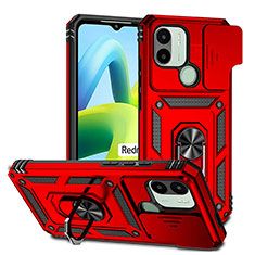 Coque Contour Silicone et Plastique Housse Etui Mat avec Magnetique Support Bague Anneau QW3 pour Xiaomi Redmi A1 Plus Rouge