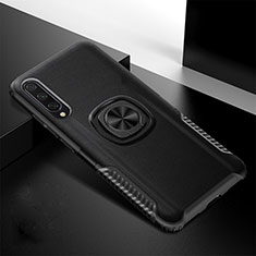 Coque Contour Silicone et Plastique Housse Etui Mat avec Magnetique Support Bague Anneau R02 pour Xiaomi Mi A3 Noir