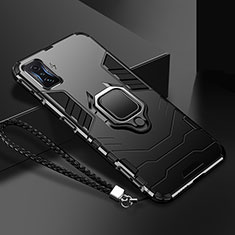 Coque Contour Silicone et Plastique Housse Etui Mat avec Magnetique Support Bague Anneau R03 pour Xiaomi Poco F4 GT 5G Noir