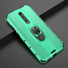 Coque Contour Silicone et Plastique Housse Etui Mat avec Magnetique Support Bague Anneau R07 pour Xiaomi Mi 9T Pro Vert