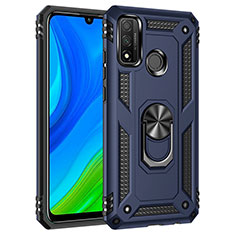 Coque Contour Silicone et Plastique Housse Etui Mat avec Magnetique Support Bague Anneau S01 pour Huawei Nova Lite 3 Plus Bleu