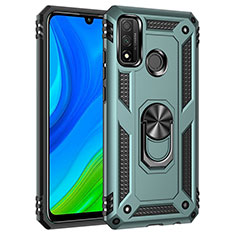 Coque Contour Silicone et Plastique Housse Etui Mat avec Magnetique Support Bague Anneau S01 pour Huawei Nova Lite 3 Plus Vert