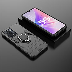 Coque Contour Silicone et Plastique Housse Etui Mat avec Magnetique Support Bague Anneau S01 pour OnePlus Nord N300 5G Noir