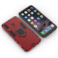 Coque Contour Silicone et Plastique Housse Etui Mat avec Magnetique Support Bague Anneau S01 pour Samsung Galaxy A40s Rouge