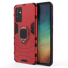 Coque Contour Silicone et Plastique Housse Etui Mat avec Magnetique Support Bague Anneau S01 pour Samsung Galaxy A54 5G Rouge