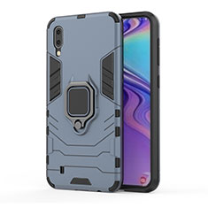 Coque Contour Silicone et Plastique Housse Etui Mat avec Magnetique Support Bague Anneau S01 pour Samsung Galaxy M10 Bleu