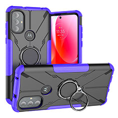 Coque Contour Silicone et Plastique Housse Etui Mat avec Magnetique Support Bague Anneau S02 pour Motorola Moto G Play (2023) Violet