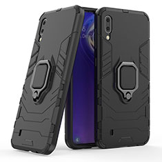 Coque Contour Silicone et Plastique Housse Etui Mat avec Magnetique Support Bague Anneau S02 pour Samsung Galaxy M10 Noir