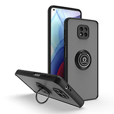 Coque Contour Silicone et Plastique Housse Etui Mat avec Magnetique Support Bague Anneau S04 pour Motorola Moto G Power (2021) Noir