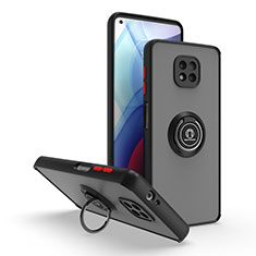 Coque Contour Silicone et Plastique Housse Etui Mat avec Magnetique Support Bague Anneau S04 pour Motorola Moto G Power (2021) Rouge et Noir