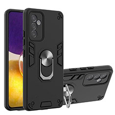 Coque Contour Silicone et Plastique Housse Etui Mat avec Magnetique Support Bague Anneau Y01B pour Samsung Galaxy A54 5G Noir