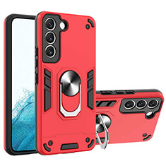 Coque Contour Silicone et Plastique Housse Etui Mat avec Magnetique Support Bague Anneau Y01B pour Samsung Galaxy S23 Plus 5G Rouge