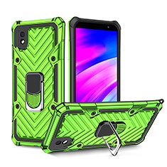 Coque Contour Silicone et Plastique Housse Etui Mat avec Magnetique Support Bague Anneau YF1 pour Samsung Galaxy A01 Core Pastel Vert