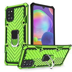 Coque Contour Silicone et Plastique Housse Etui Mat avec Magnetique Support Bague Anneau YF1 pour Samsung Galaxy A31 Pastel Vert