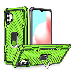 Coque Contour Silicone et Plastique Housse Etui Mat avec Magnetique Support Bague Anneau YF1 pour Samsung Galaxy A32 4G Pastel Vert