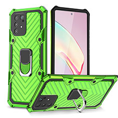 Coque Contour Silicone et Plastique Housse Etui Mat avec Magnetique Support Bague Anneau YF1 pour Samsung Galaxy A91 Pastel Vert