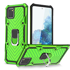 Coque Contour Silicone et Plastique Housse Etui Mat avec Magnetique Support Bague Anneau YF1 pour Samsung Galaxy Note 10 Lite Pastel Vert