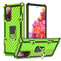 Coque Contour Silicone et Plastique Housse Etui Mat avec Magnetique Support Bague Anneau YF1 pour Samsung Galaxy S20 Lite 5G Pastel Vert