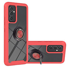 Coque Contour Silicone et Plastique Housse Etui Mat avec Magnetique Support Bague Anneau ZJ1 pour Samsung Galaxy A15 4G Rouge