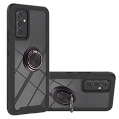 Coque Contour Silicone et Plastique Housse Etui Mat avec Magnetique Support Bague Anneau ZJ1 pour Samsung Galaxy A55 5G Noir