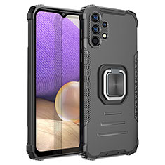 Coque Contour Silicone et Plastique Housse Etui Mat avec Magnetique Support Bague Anneau ZJ2 pour Samsung Galaxy A32 4G Noir