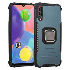 Coque Contour Silicone et Plastique Housse Etui Mat avec Magnetique Support Bague Anneau ZJ2 pour Samsung Galaxy A70S Vert