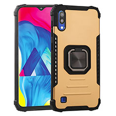 Coque Contour Silicone et Plastique Housse Etui Mat avec Magnetique Support Bague Anneau ZJ2 pour Samsung Galaxy M10 Or