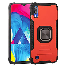 Coque Contour Silicone et Plastique Housse Etui Mat avec Magnetique Support Bague Anneau ZJ2 pour Samsung Galaxy M10 Rouge