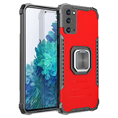 Coque Contour Silicone et Plastique Housse Etui Mat avec Magnetique Support Bague Anneau ZJ2 pour Samsung Galaxy S20 FE (2022) 5G Rouge