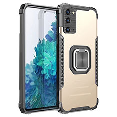 Coque Contour Silicone et Plastique Housse Etui Mat avec Magnetique Support Bague Anneau ZJ2 pour Samsung Galaxy S20 FE 5G Or