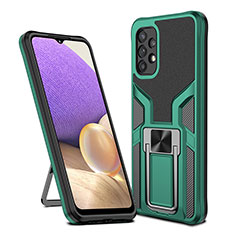 Coque Contour Silicone et Plastique Housse Etui Mat avec Magnetique Support Bague Anneau ZL1 pour Samsung Galaxy A32 4G Vert