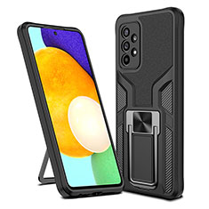 Coque Contour Silicone et Plastique Housse Etui Mat avec Magnetique Support Bague Anneau ZL1 pour Samsung Galaxy A52 4G Noir