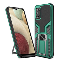 Coque Contour Silicone et Plastique Housse Etui Mat avec Magnetique Support Bague Anneau ZL1 pour Samsung Galaxy F02S SM-E025F Vert