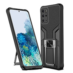 Coque Contour Silicone et Plastique Housse Etui Mat avec Magnetique Support Bague Anneau ZL1 pour Samsung Galaxy S20 Plus 5G Noir