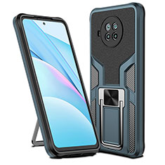 Coque Contour Silicone et Plastique Housse Etui Mat avec Magnetique Support Bague Anneau ZL1 pour Xiaomi Mi 10i 5G Cyan