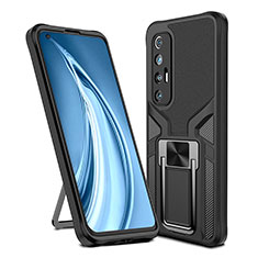 Coque Contour Silicone et Plastique Housse Etui Mat avec Magnetique Support Bague Anneau ZL1 pour Xiaomi Mi 10S 5G Noir