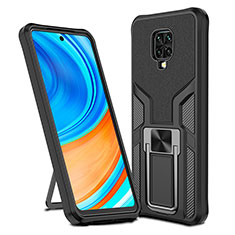 Coque Contour Silicone et Plastique Housse Etui Mat avec Magnetique Support Bague Anneau ZL1 pour Xiaomi Poco M2 Pro Noir