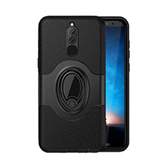 Coque Contour Silicone et Plastique Housse Etui Mat avec Magnetique Support pour Huawei G10 Noir