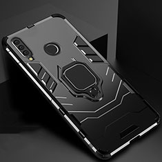 Coque Contour Silicone et Plastique Housse Etui Mat avec Magnetique Support pour Huawei Honor 10i Noir